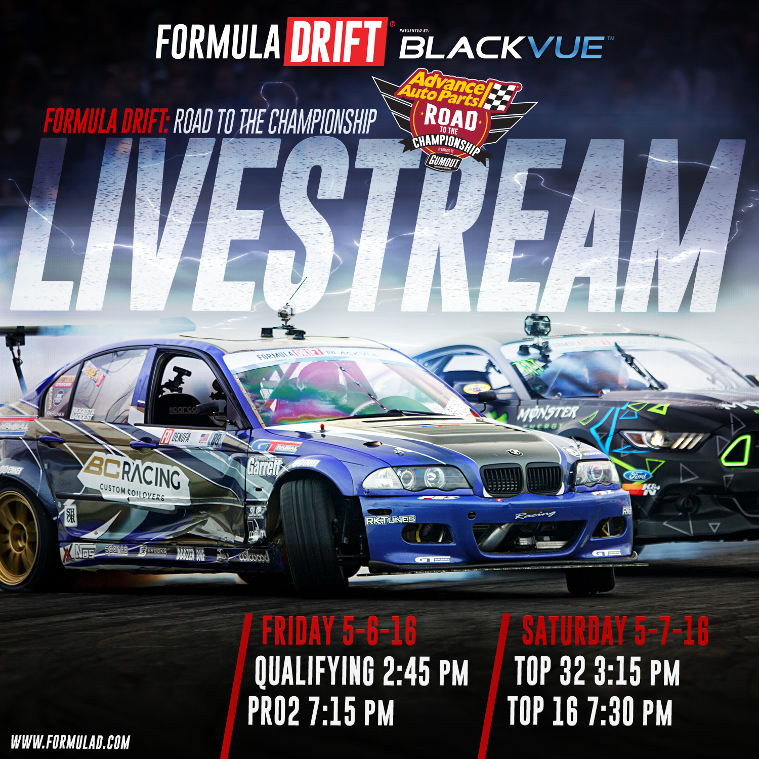 Formula DRIFT Round 2 Road Atlanta Livestream Schedule Formula