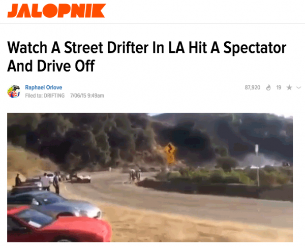 Watch A Street Drifter In LA Hit A Spectator And Drive Off