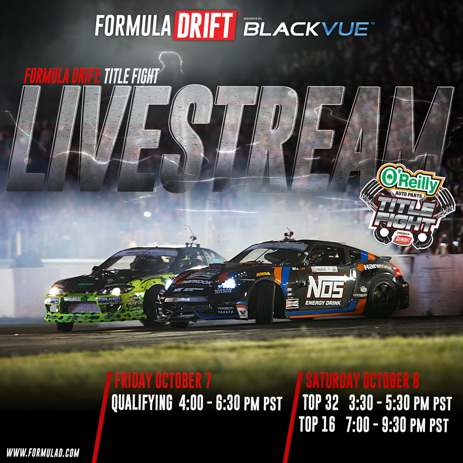 Formula DRIFT Round 8 - Irwindale Live stream times